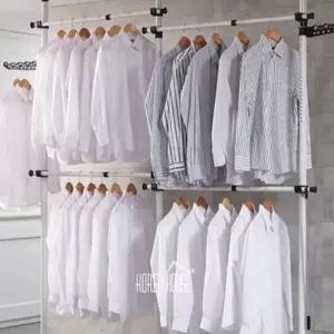 [라일리생활건강] Rly 4단 폴 행거 고급형 38mm 원룸행거 옷걸이행