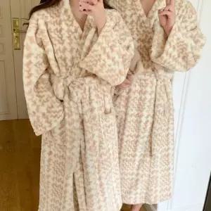 수면 샤워 포근한 잠옷 로브 커플 극세사 가운