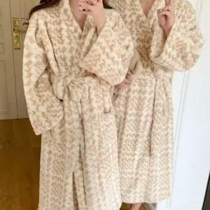 수면 샤워 포근한 잠옷 로브 커플 극세사 가운