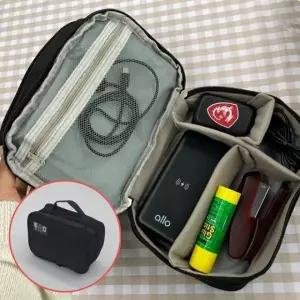 2단 기기 파우치 전자 브라운