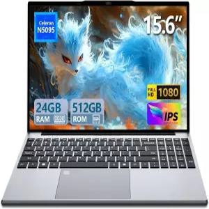 2026 게이밍 노트북 15.6인치 24GB DDR4 512GB SSD 탑재 N5095 쿼드코어 최대 2.9GHz 백라이트 KB 지문 FHD