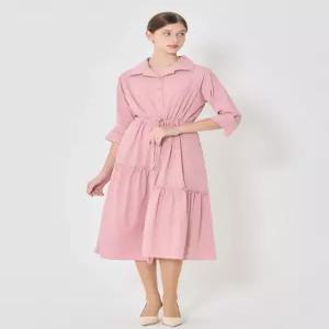 [오조크][오조크(OZOC)] 허리스트링 언발 티어드 원피스 (택가격 162000원)