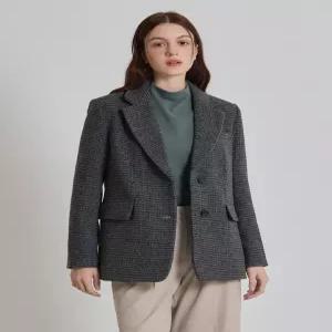 [오조크][오조크(OZOC)] 울 블렌디드 체크 투버튼 자켓 (택가격 228000원)