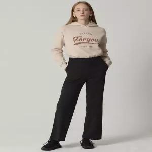 [오조크][오조크(OZOC)] 하프밴딩 플란넬 스트레이츠핏 슬랙스 (택가격 115000원)