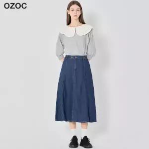 [오조크][오조크(OZOC)] 비죠 투버튼 데님 스커트 (택가격 87000원)