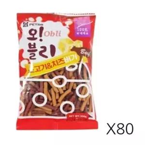 [반려] 오블리 소고기 치즈버거 100g 80P 애견 노즈워크 간식