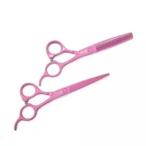 [반려] 모모 컬러 미용 가위숱가위세트 핑크 -케이스포함