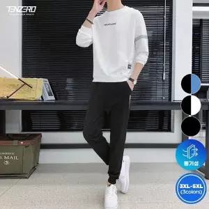 텐제로 간절기 남성 데일리 긴팔맨투맨 + 조거팬츠세트 셋업 트레이닝 긴팔티 긴바지 Bon-2637