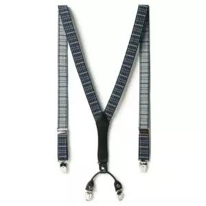 BS 남자서스펜더 네이비 타탄 체크 서스펜더 성인멜빵 남성벨트