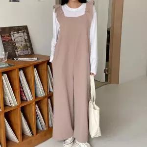 빅사이즈 602 스퀘어프릴끈점프수트 DARV310