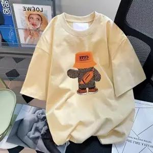 패션트렌드 캐릭터 프린트 루즈핏 디자인 반팔 티셔츠 (KYR-WFA914C)