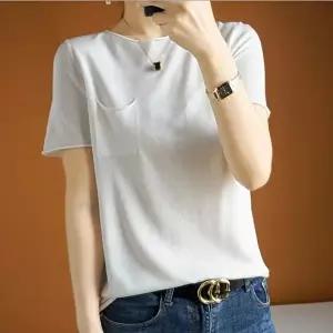 키밍 라이오셀 반팔티 티블라우스 여름 니트티 (KYR-W8EF6B7)