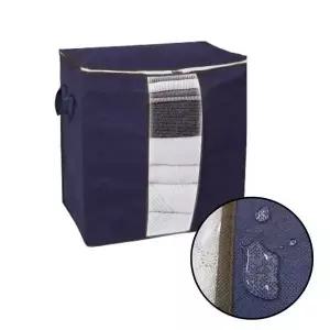 [골드스마일]세로형남색 의류정리함 투명창