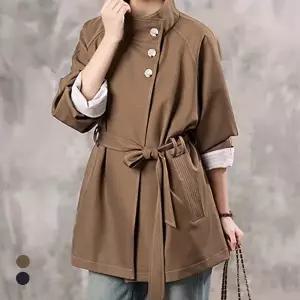 KARRA (77까지)하이넥트렌치무드자켓+벨트SET_A6S0078