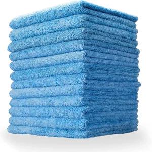 에어로 코스메틱 다용도 극세사 청소 타월(12팩) 물티슈 또는 물 없는 세탁용 청소용 천 - 흡수성 보풀