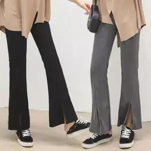 [하프클럽/]여자 포인트 데일리 나팔 슬릿 앞 세미 팬츠