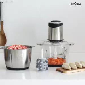 온휴 3리터 멀티 다지기 세트 OHA-C300S 2가지용기 유리/스텐 마늘박피기 강력2중칼날