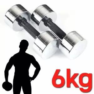 모든A 그립감이 뛰어난 한국산 크롬도금 아령 6kg