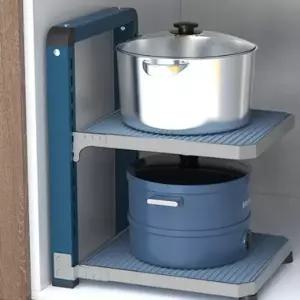 냄비 정리 선반 높이 조절 가능한 주방 수납장 프라이팬 거치대