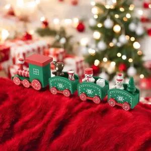 [HD6] 해피 크리스마스 원목 기차(4칸) (그린) XB