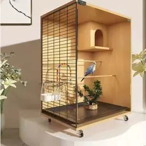 앵무새 놀이터 퀘이커 허수아비 케이지 핑크 비즈 집