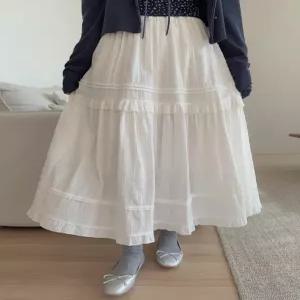 [엘루이즈][엘루이즈] 아리스 폼폼이 도트 프릴 캉캉 밴딩 롱스커트(2color)