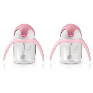 유미 유아컵 펭귄 빨대컵 신학기 준비물 240ml 핑크
