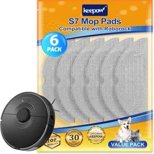 로보락 S8 / S8+ S7 MaxV 울트라 프로 비브라라이즈 모핑 패드 교체 액세서리용 KEEPOW 6개