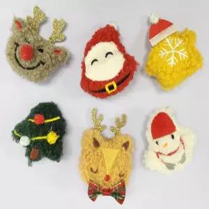 뽀글이 크리스마스 브로치 6종세트 (크리스마스캐릭터 뱃지)