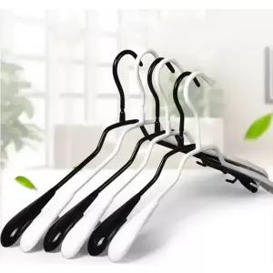 어깨뿔방지 옷걸이 10p 미끄럼방지 논슬립 실리콘 코팅 스텐 니트 정장 옷걸이