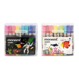 모나미 유성매직 24색 사각닙 둥근닙