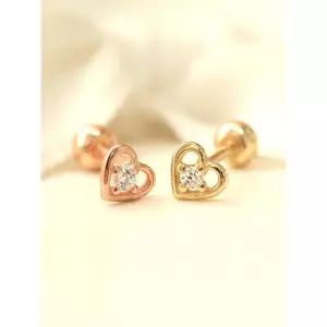[미니멀피어싱]14K 미니 프레즐 하트 피어싱 귀걸이