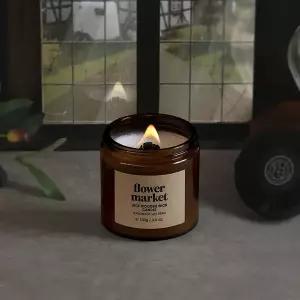 [아로마컴퍼니]루체 우드심지 소이캔들 100g 선물포장 아로마 향초 불멍 힐링 명품 프리미엄 갈색병 캔들