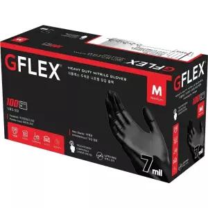 지플렉스 프리미어 니트릴장갑 두꺼운 7mil 100매 라텍스 알러지프리 검정 질긴 식품용