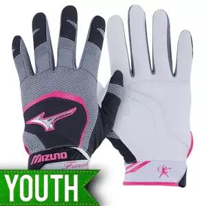 미즈노 유소년 핀치 야구 배팅장갑 330388 (검정/핑크)