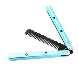 빗발리송 트레이너 나이프 ST-778BL 연습용 폴딩 알루미늄 머리빗