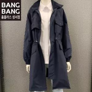 뱅뱅 HC04 봄 여성 하이넥 사파리 롱 야상 점퍼 홑겹 허리 스트링   포켓  무릎길이