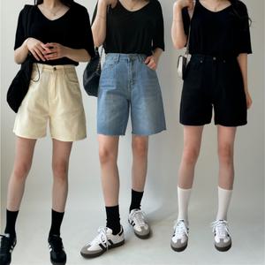 데님 청반바지 3부 4부 여름 하이웨스트 연청 진청 흑청 블랙