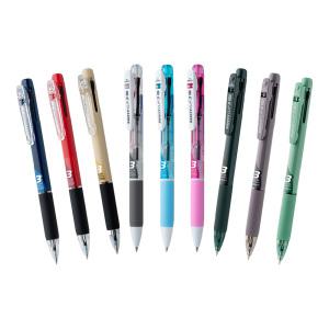 마이펜 세이프티 클립 3색 볼펜 1자루 0.38 0.5 0.7mm 잉크 얼룩 오염 방지 다색 초저점도 유성펜