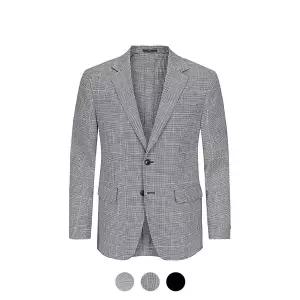 [앤드지][앤드지] 쿨터치 린넨 체크패턴 캐주얼 자켓_BZC2KG1102