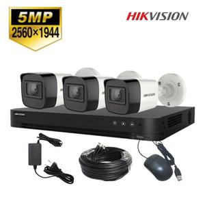 하이크비전 500만화소 초고화질 CCTV자가설치 세트 실외 3대 하드미포함