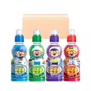 팔도 뽀로로 음료수 235ml 4종 혼합 24입 (밀크6 + 딸기6 + 사과6 + 블루베리6)