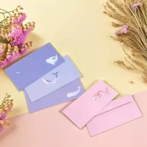 고래의꿈 편지봉투 세트 감성일러스트 디자인 가로봉투 기념일 감사 축하 용돈 스티커