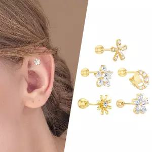 [골드피아] 14K 플라워 유닛 피어싱 (1개)