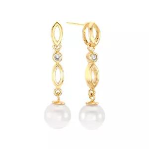 [골드피아] 14K 골드핀 레이롱 펄 귀걸이