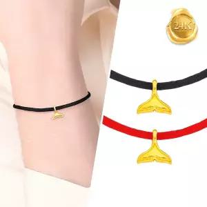 [골드피아] 24K 순금 행운의 고래꼬리 팔찌