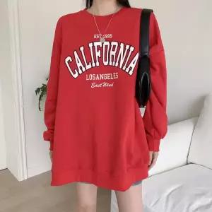 [다잇템]여자 데일리 캐주얼 레터링 오버핏 트임 맨투맨