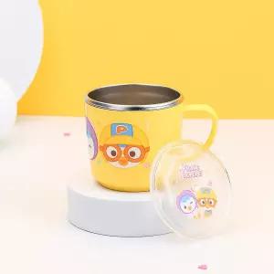 뽀로로 논슬립 뚜껑스텐컵 소 피크닉 어린이집양치컵 유아 아기물컵 우유컵연습 유치원졸업선물
