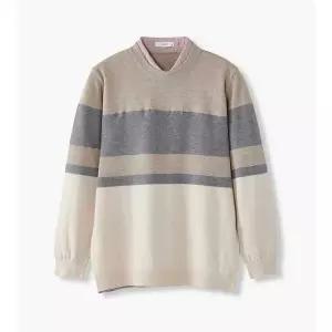 [하프클럽/에스티코]셔츠레이어_블록니트 (클래식핏) (아이보리) DKTVA01CMI