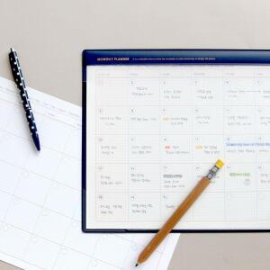 사무실 회의실 예약표 월간일정표 A4 책상패드형 스케줄러 수험생 시간쪼개기